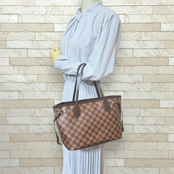 LOUIS VUITTON Brown Damier Neverfull PM Tote Bag - Picture 2 of 6